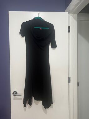 Vince Camuto Black Asymmetrical Cowl Neck Dress XS black